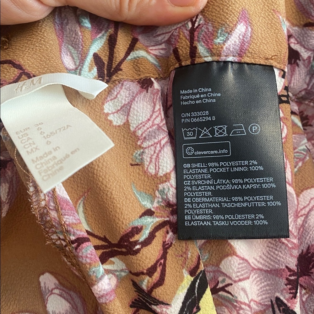 H&M Blue Striped and Floral Tan Capris - Picture 16 of 16